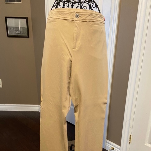 Ralph Lauren Mid Rise Cotton Stretch Pant Size 12 EUC Tan - Picture 1 of 14